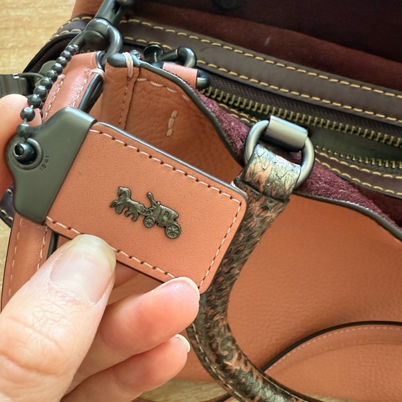 Coach Coral Satchel Bag with Textured Handles - Picture 5 of 10